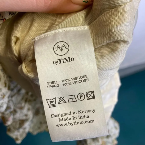 ByTimo | Sheer‎ Floral Ruished Dress Long Sleeve Small - Picture 9 of 12